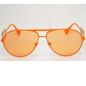 Orange Versace Aviator Sunglasses VE 2249 1485/74 65-14-145 Matte Orange